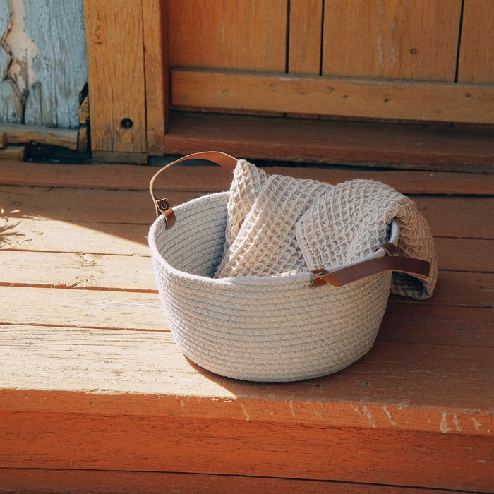Корзина для хранения SL Home &laquo;Луиза&raquo;, плетёная ручной работы, 33&times;33&times;16 см, цвет серый