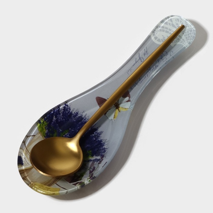 Подставка под ложку Доляна &laquo;Лаванда&raquo;, 23,5&times;8,3 см, стекло