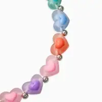 Бусы детские "Выбражулька" сердце, цветные в серебре