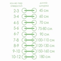 Шнурки для обуви, пара, плоские, 8 мм, 120 см, цвет белый/голубой