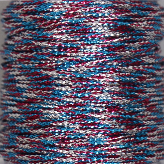 Сутажный шнур на бобине "Синий фиолет" намотка 15 м толщина 2 мм 4,3х4,7х4,7 см