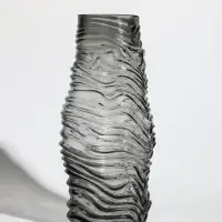 Ваза стекло настольная "Ванесса" полосы, 30х12 см, серый
