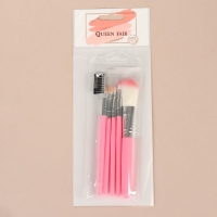 Набор кистей для макияжа «Нежность», 5 предметов, цвет розовый Набор кистей для макияжа «Нежность», 5 предметов, цвет розовый