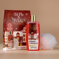 Подарочный набор косметики новогодний, гель для душа 250 мл и мочалка для тела, Новый Год Подарочный набор косметики новогодний, гель для душа 250 мл и мочалка для тела, Новый Год