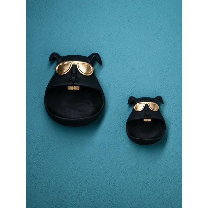 Набор подставок для мелочей &laquo;Собака&raquo;, полистоун, 25 см, цвет чёрный