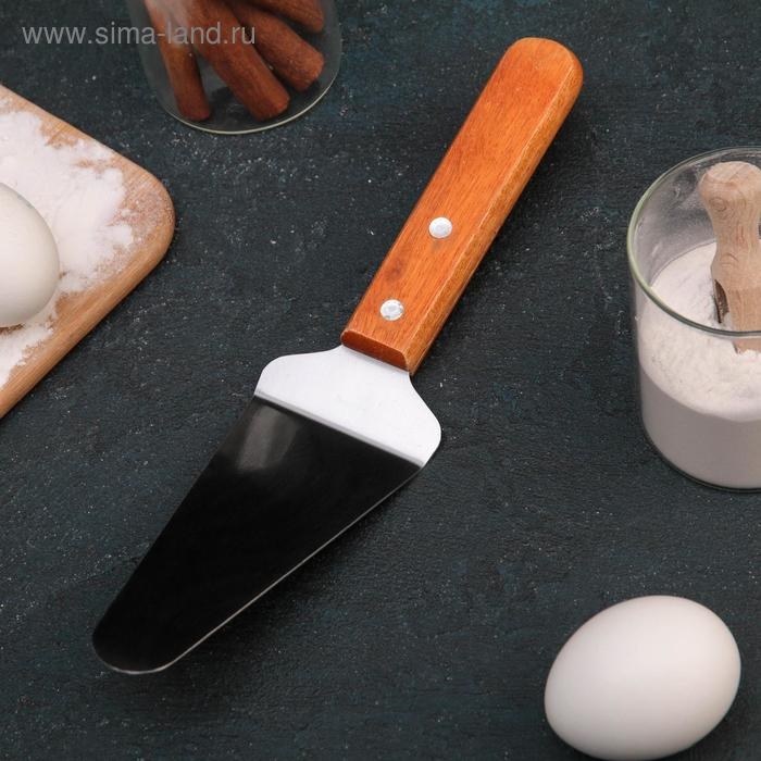 Лопатка для торта и пиццы Доляна, 26&times;6 см, цвет коричневый