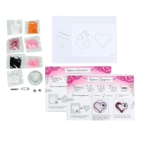 Брошь из фетра, вышивка бисером &laquo;Лиса и сердечко&raquo;, 2 шт.