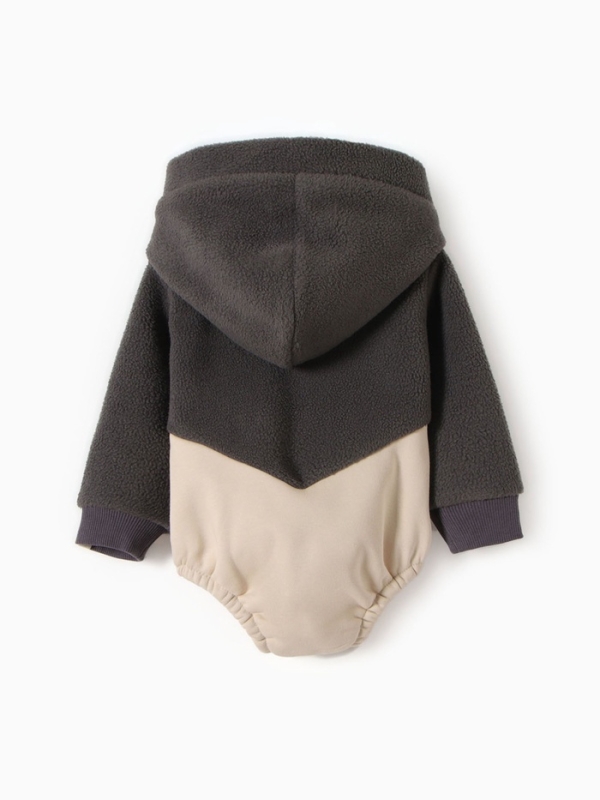 Худи-боди детское MINAKU, цвет графит/экрю, рост 62-68