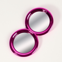 Зеркало склад круг (2) с/увел d6.5см МЕТАЛЛИК пластик розовый пакет QF