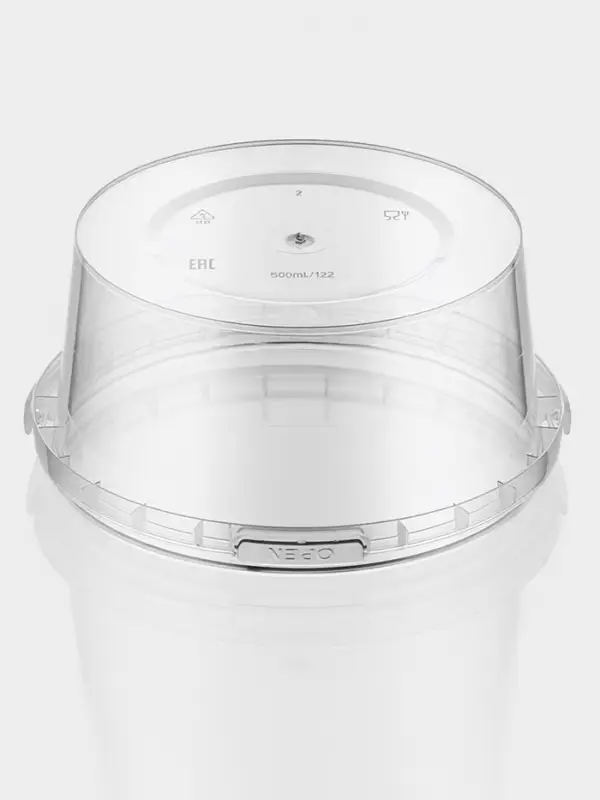 Ведро с крышкой, 500 мл, d= 12,2 см, высота 6 см прозрачное, 225 шт/уп.