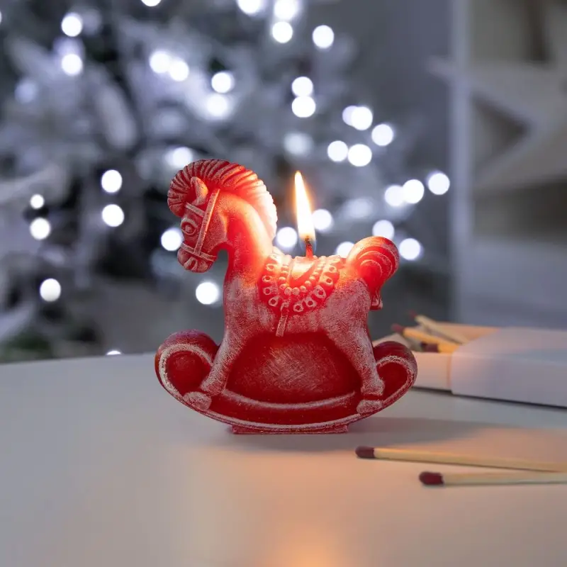 Свеча фигурная &laquo;Лошадка-качалка&raquo;, красная