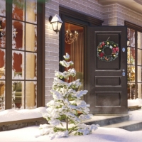 Венок праздничный &laquo;Новогодняя звезда",45 см, ручная работа