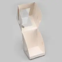 Коробка для 1 капкейк с окном, белая, 12.5&times;9.5&times;9.5 см