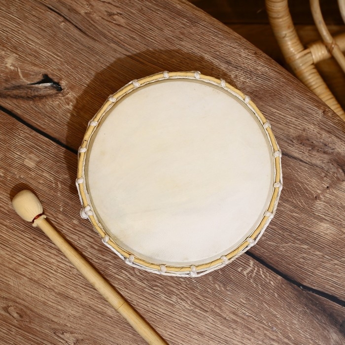 Сувенирный музыкальный инструмент "Бубен" 22х22х8 см МИКС