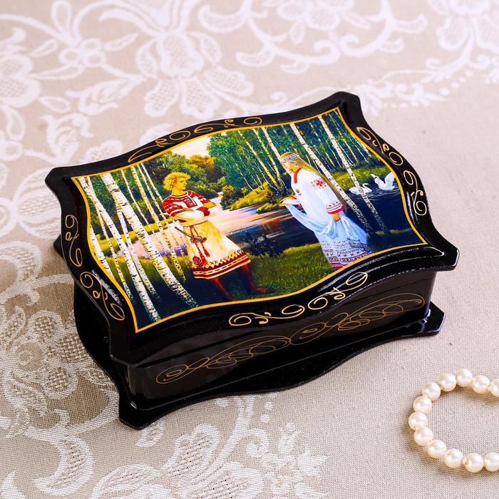 Шкатулка для украшений &laquo;Сказки&raquo;, 12&times;16 см, лаковая миниатюра, МИКС