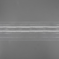 Шторная лента фиксированная сборка, органза, 6 см, 50 &plusmn; 1 м, цвет прозрачный/белый