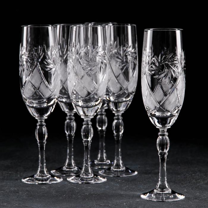 Набор фужеров хрустальных для шампанского «Мельница», 170 мл, 6 шт Набор фужеров хрустальных для шампанского «Мельница», 170 мл, 6 шт