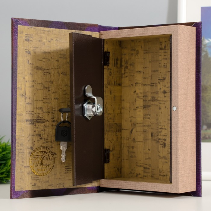 Шкатулка-сейф шёлк "Алхимия богатства" 21х13х5 см