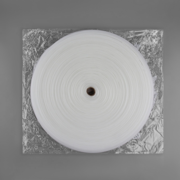 Шторная лента классическая, органза, 2,5 см, 100 &plusmn; 1 м, цвет прозрачный/белый