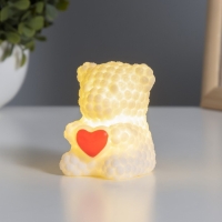 Ночник "Мишка с сердцем" 2Вт LED LR44 белый 4,5х6х7см Ночник "Мишка с сердцем" 2Вт LED LR44 белый 4,5х6х7см