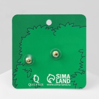 Серьги пластик &laquo;Мишка&raquo; хвост-сердечко, цветные в серебре