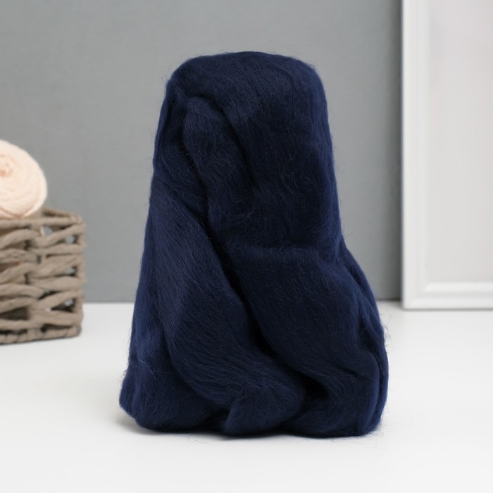 Шерсть для валяния 100% полутонкая шерсть 50 гр (173, синий) Шерсть для валяния 100% полутонкая шерсть 50 гр (173, синий)