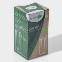 Банка стеклянная для хранения сыпучих продуктов BellaTenero &laquo;Эко. Квадратная&raquo;, 1,5 л, 10&times;21 см, с бамбуковой крышкой