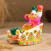 Филимоновская игрушка &laquo;Парочка на санях&raquo;