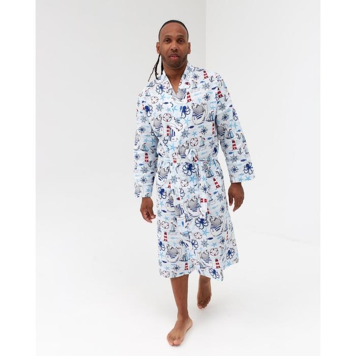 Халат мужской удлиннный Этель Халат мужской удлиннный Этель "Капитан" размер 58-60, вафля 200г/м2, 100% хлопок