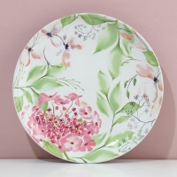 Тарелка керамическая &laquo;Акварель&raquo;, 25.5 см, цвет белый