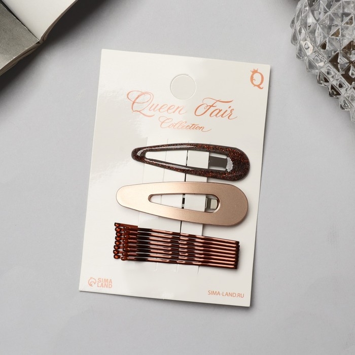 Невидимка для волос &laquo;Адель&raquo; (набор 10 шт) 5 см, бронза