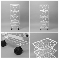 Накопитель складной на колесах, 5 полок, 35,3&times;27,3&times;94,6 см, цвет белый