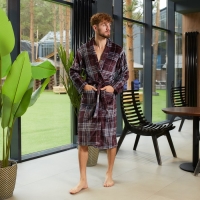 Халат мужской LoveLife «Клетка» Вид 1, one size, микрофибра, 100% п/э, 250 г/м2 Халат мужской LoveLife «Клетка» Вид 1, one size, микрофибра, 100% п/э, 250 г/м2