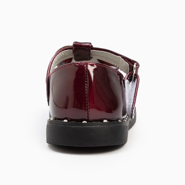 Сандалии для девочки, цвет бордовый, размер 25