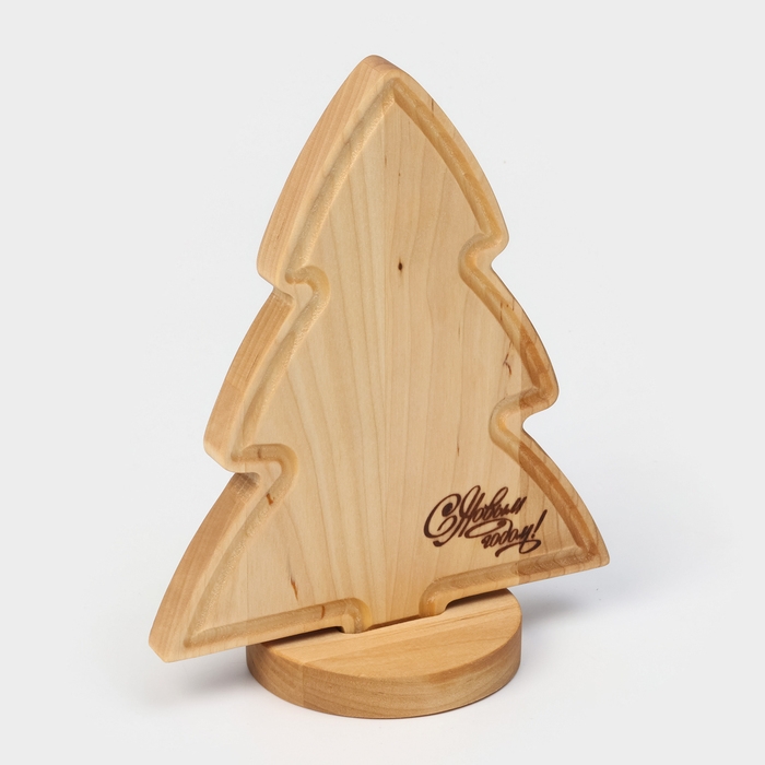 Подарочный набор деревянной посуды Adelica «С Новым Годом», сервировочная доска елочка на подставке 22×18 см, масло 100 мл, магнит, в подарочной коробке Подарочный набор деревянной посуды Adelica «С Новым Годом», сервировочная доска елочка на подставке 22×18 см, масло 100 мл, магнит, в подарочной коробке