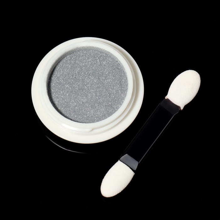 Втирка для ногтей, с аппликатором, цвет хромированный серебристый