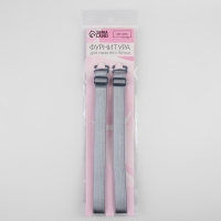 Бретели текстильные, 1,5 см, 37 см, пара, цвет серый