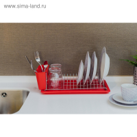 Сушилка для посуды с поддоном Доляна, 38,5&times;21,5&times;12,5 см, цвет МИКС