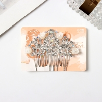 Гребень для волос "Сафьян" бабочки, 7х8 см, серебро