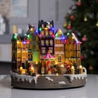 Светодиодная фигура &laquo;Новогодняя площадь&raquo; 40 &times; 21 &times; 22 см, полистоун, батарейки ААх3 (не в комплекте), USB, свечение мульти