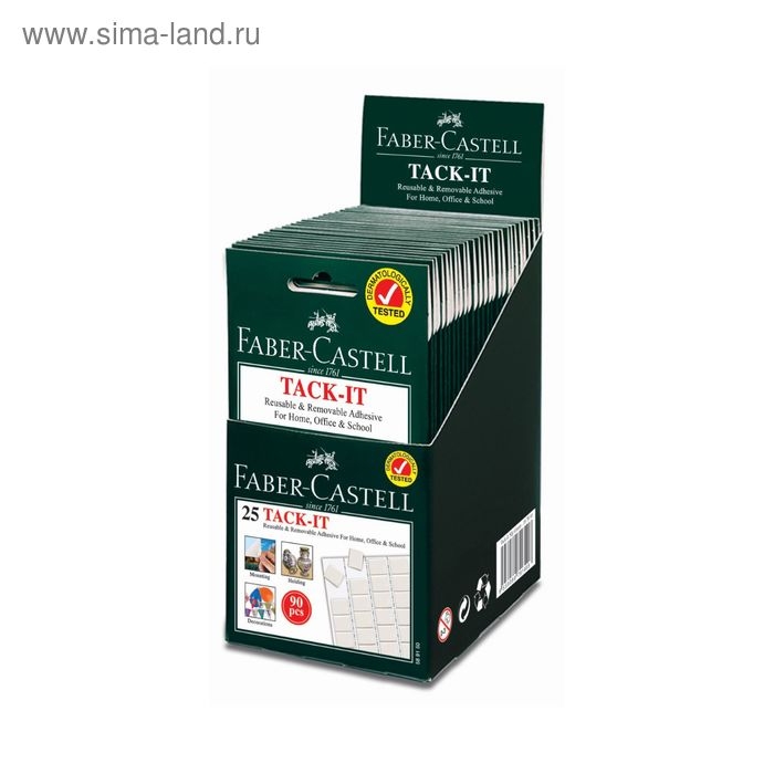 Клеящие подушечки Faber-Castell TACK-IT белые, 90 штук /упаковка, 50 г, блистер Клеящие подушечки Faber-Castell TACK-IT белые, 90 штук /упаковка, 50 г, блистер