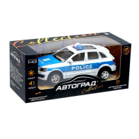 Машина металлическая &laquo;Полицейский джип&raquo;, инерционная, свет и звук, масштаб 1:43