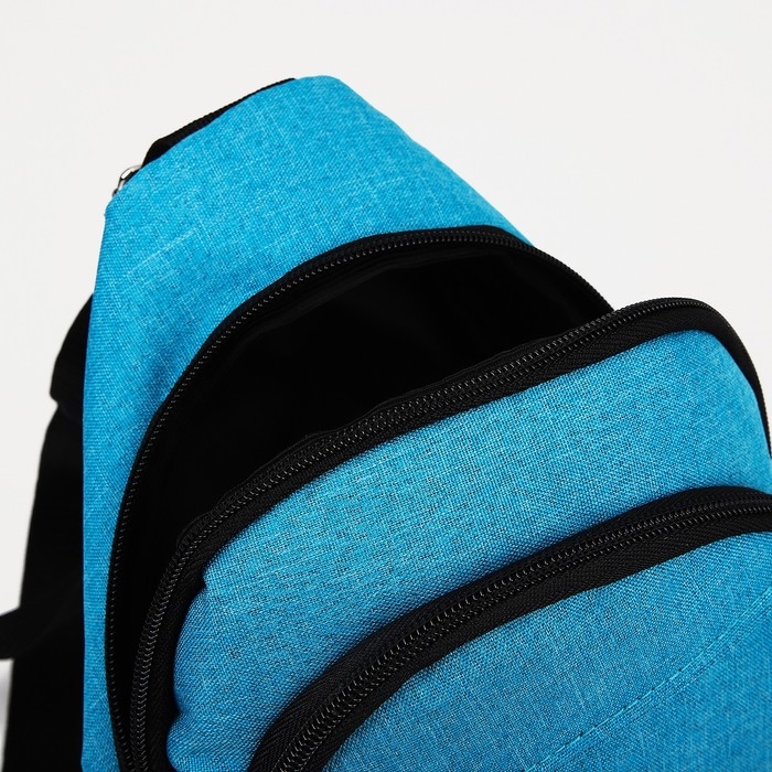 Сумка-слинг из текстиля, &laquo;ЗФТС&raquo;, цвет морской волны