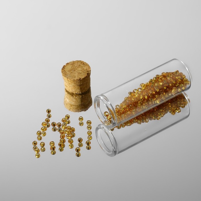 Набор баночек для хранения бисера, d = 1,7 &times; 5 см, 8 шт, в контейнере, 14,2 &times; 5,8 &times; 2,3 см