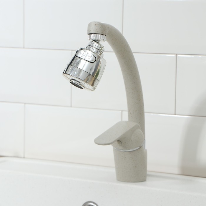 Насадка на кран для экономии воды с изменяемым напором и углом струи Доляна Насадка на кран для экономии воды с изменяемым напором и углом струи Доляна