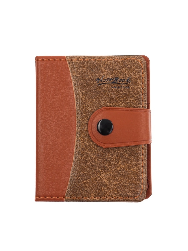 Записная книжка с ручкой А7, 72 листа в линейку, обложка комбинированная ПВХ с застёжкой на кнопке