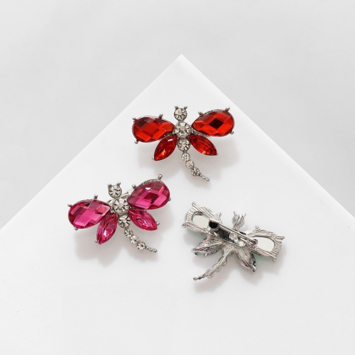 Брошь &laquo;Стрекоза&raquo; сверкающая, цвет МИКС (неделимая фасовка 12 шт., цена за шт.)