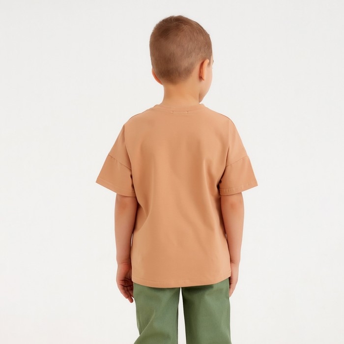 Футболка детская MINAKU:Basic line kids цвет песочный, рост 134