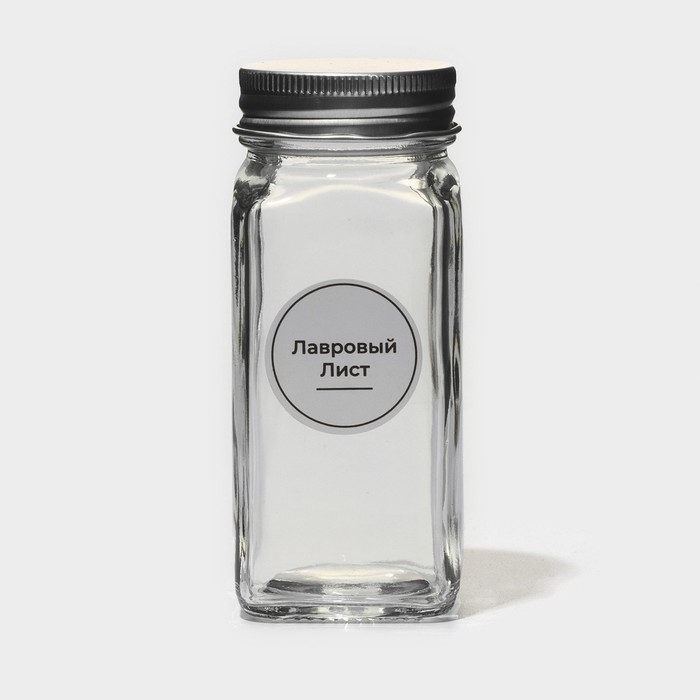 Набор стеклянных баночек для специй с металлической крышкой &laquo;Эко&raquo;, 120 мл, 4,5&times;10,5 см, 12 шт