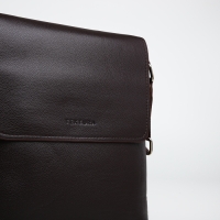 Сумка мужская через плечо TEXTURA, наружный карман, цвет коричневый